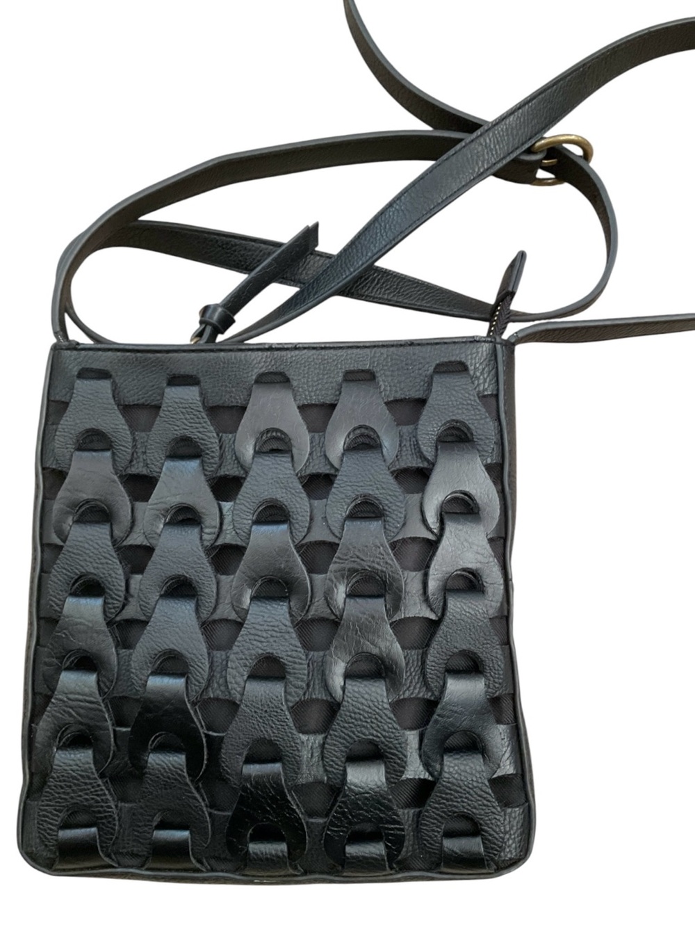 Universal Thread Black Woven Faux Leather Crossbody Bag - Women